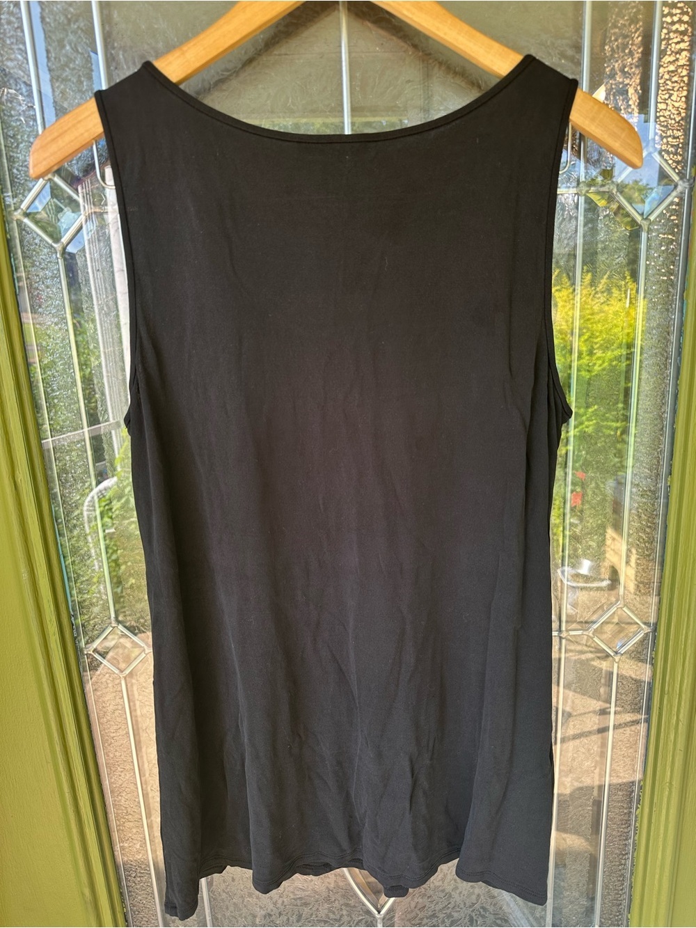 Eileen fisher medium black silk tank flowy pleated accent layering boho minimal - Picture 4 of 4